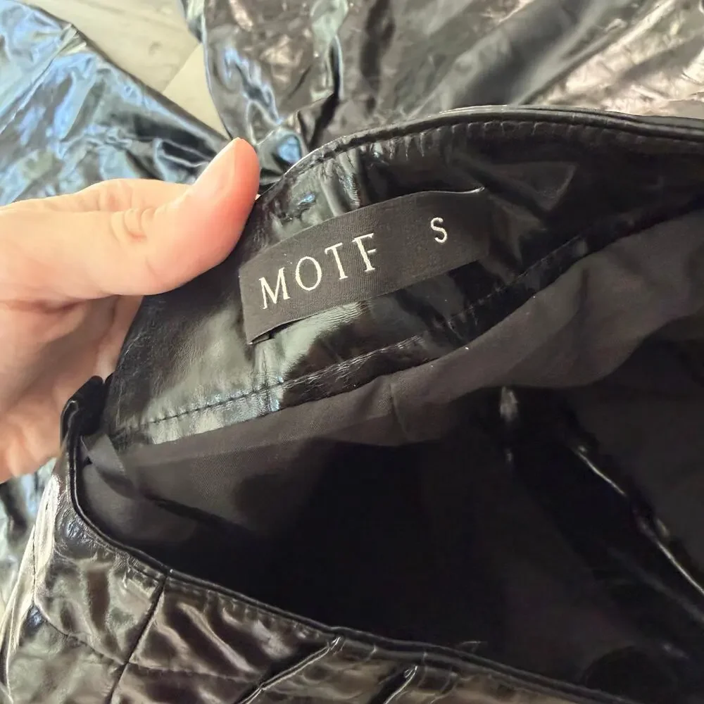 MOTF Black Faux Leather/Vinyl Pants Size Small
